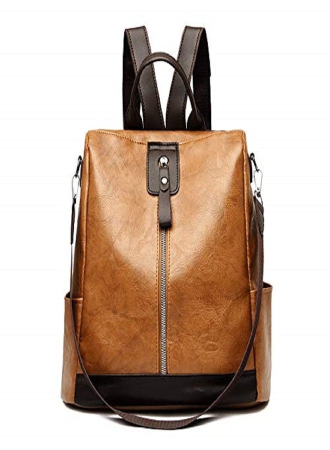 Fabcraft 15L Vegan Leather Convertible Multipurpose Backpack Handbag Sling Bags for Women Fashion Crossbody Backpack with Shoulder Strap with Zipper Closure For Ladies (Tan) - Image 1
